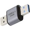 chenyang Adattatore USB 3.1 Gen 2, da USB maschio a USB maschio, 10 Gbps, trasferimento dati 5 V3 A, ricarica rapida, in lega di alluminio, adattatore convertitore per cuffie/disco/telefono