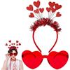 xianshi 2 pezzi Amore costume da donna fascia cuore rosso occhiali adatto per San Valentino festa