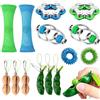 HA BIN 14 Pezzi Agitarsi Gioco per Alleviare Lo Stress, Set di giocattoli fidget per bicicletta, Spremere Fagiolo Agitarsi Giocattoli, per Adulti e Bambini,Fidget Toys, Spinners Stress Relief Toys