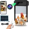 Generico Automatic Solar Chicken Coop Door with Camera 1080P HD, Remote Night Vision Motion Detector Safety Mechanism - 8W Chicken Coop Door Battery Powered 5000 mAh - Predator Protected Automatic Gate Opener
