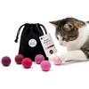 LucyBalu® Viva Set 6 palline in feltro di lana per gatti I Magenta