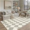 PureCozy Tappeto Salotto 160x230cm Grigio Lavabile in Lavatrice Antiscivolo Camera da Letto Grande Tappeti Moderno Geometric Rombo Carpet Soggiorno Cameretta Ufficio Pelo Corto Rug