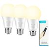 GRV 12 W A60 lampadina intelligente con telecomando 2,4 GHz,cambiamento di colore lampadina led, dimmerabile 3000-6500 K,1000 LM,base E27, Home Decor,1 telecomando e 3 lampadine