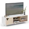 VASAGLE Mobile TV per Televisore fino a 32/45/50/55/60 Pollici, Montaggio Rapido Senza Attrezzi Toolless, per Soggiorno, Vetro Scanalato, Moderno, 140 x 39 x 45 cm, Bianco LTV466W01