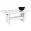 Hela Tische, Dario - Tavolo funzionale da divano, laccato bianco lucido, allungabile: 110-180 cm, altezza regolabile: 50-60 cm, ripiano portaoggetti, manovella