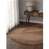 vikosa Arcura - Tappeto di lana tufitta a mano, naturale, rotondo, effetto alto profondo, moderno, effetto 3D, morbido con design geometrico lineare per soggiorno, camera da letto, beige, Ø 120 cm
