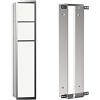 Emco Asis 150 - Armadietto da bagno con porta carta igienica e porta scopino per WC con scomparto aggiuntivo, con funzione Push to Open, con telaio da incasso, colore: Bianco optiwhite