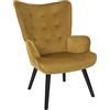 HOME DECO FACTORY, HD0365, sedia da soggiorno Giulia Gialla, edizione lounge, mobile, seduta, divano e poltrona, 68x96x75 cm, altezza seduta 43 cm, giallo