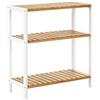 SONGMICS Scaffale Portaoggetti in Bambù Mensola a 3 Ripiani, Multiuso, per Ingresso, Bagno, Soggiorno, Balcone, Cucina, 26 x 60 x 66 cm, Bianco Nuvola e Beige Naturale BCB33WN