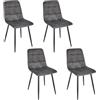 HOME DECO FACTORY, HD0327, set di 4 sedie in grigio mateo, Les P'Tits Prix, mobili, sedile, poltrona da tavolo, sedia, 45 x 88 x 52 cm, altezza seduta 48 cm, grigio scuro-nero