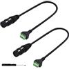 zdyCGTime XLR Cavo a morsettiera a 3 pin XLR a 3 pin Cavo connettore a morsettiera per altoparlanti, microfoni, proiettori, suoni, spettacoli dal vivo sul palco e registrazione (30cm/F-2 pacchetto)