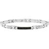 Breil, Collezione Radiant Fiber, Bracciale da Uomo in Acciaio con Finitura Bilux, Inserto Centrale in Fibra di Carbonio, Chiusura a Gioielleria, Lunghezza Regolabile fino a 17 cm
