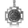 WithLoveSilver Sri Yantra Chakra - Ciondolo a forma di talismano con geometria sacra, in argento Sterling