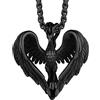 Richsteel Collana Vintage da Unisex Forma di Ali 3D Colore Argento Nero Oro Totem di Fenice Croce Collana Rinascita di Nirvana Punk Hiphop Collana Uomo Donna con Confzione Regalo