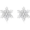 QUKE Orecchini da donna in argento Sterling 925 con cristalli CZ a forma di fiocco di neve, forati a perno, per donne e ragazze, 1.3 centimeters, Cristallo, Cristallo
