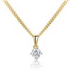 MIORE Collana Donna con Pendente di Diamante in Oro Giallo Massiccio 375 da 9K con Catenina in Argento Placcato Oro 18K Lunga 45cm- Collana con Pendente in Diamante 0.25ct con Custodia Portagioie