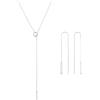 Breil, Collezione Flow, Kit Orecchini e Collana Donna, Set Gioielli in Acciaio Lucido, Collana Regolabile fino a 70 cm, Orecchini Pendenti 6,6 cm, Idea Regalo Donna