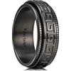 King Will 8mm Black/Silver Brushed/Chain & Viking Runes/Greek Key/Magic Ring/Moon & Star/Viking Spinner Ring Stainless Steel Fidget Ring Anxiety Ring For Men