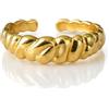 Positiva Jewelry Anello in oro impermeabile da donna in acciaio inox 18 carati - Misura regolabile e resistente all'ossidazione, non scolorisce, delicato sulla pelle e ipoallergenico, regalo per donne con confezione