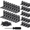 GHLAECM 36 Pezzi Squadrette Angolari Nero, Staffe Angolari 20X20mm e 40X40mm,Staffe a L, Staffe Angolari