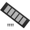 PATIKIL 9 x 3.2 Pollici Copertura per Bocchetta Aerazione, Griglia Ventilazione Alluminio con Persiane e Viti Montaggio per Porta Armadio, Nero