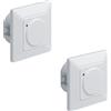 Oktaplex motion Oktaplex Fee Set di 2 rilevatori di movimento da incasso 180° Sensore ad alta frequenza 5-15m portata 230V Scatola da parete per cavità bianca con sensore crepuscolare