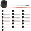 Vxiwscy 20 Pezzi Cicalino Elettronico Di Allarme, Buzzer Acustico 3-12V 90dB, Suono Continuo, Lunghezza Cavo 5.3mm, Sirena 12v Allarme Acustico Da 90db Per Dispositivi Elettronici E Giocattoli