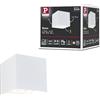 Paulmann 71283 - Lampada da parete a LED, con sensore di movimento crepuscolare (HF) IP44, 3000 K, 100 x 100 mm, 2 x 1 W/1 W, colore: Bianco