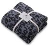 MH MYLUNE HOME Coperta reversibile in pile con stampa leopardata, soffice e ultra morbida in microfibra, 130 x 160 cm, comoda e calda, per divano, sedia, letto, blu navy