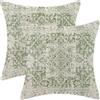 BETGINY Confezione da 2 federe decorative per cuscini in stile etnico bohémien, 40 x 40 cm, motivo tappeto bohémien, vintage, per esterni, in lino, decorazione per casa e divano