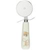 THUN - Taglia Pizza con Manico Decorato con Fiore e Farfalla - Accessori Cucina - Linea Elegance - Gres e Acciaio Inossidabile - 20 cm