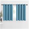 NICETOWN Tende oscuranti per finestra per cameretta dei bambini, con occhielli nella parte superiore, tende oscuranti (foglia di tè = azzurro, 2 pezzi, larghezza 52 x lunghezza 36 + 3 cm testata)