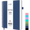 RETTACY Taccuino B5 a pois, Bullet Dot Grid Journal, taccuino a spirale, 150 fogli/300 pagine per scrivere, 100 gsm, copertina rigida in PVC, per donne, uomini, lavoro, ufficio, scuola, 19 x 25 cm