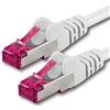 1aTTack.de 2m - bianco - 1 pezzo - Rete Cavi Cat6a S-FTP CAT 6a doppia schermatura - certificato GHMT PIMF 500MHz / 7 CU rame non contiene alogeni compatibile con CAT5e CAT6 CAT7 CAT8 10000 Mbit/s