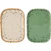 HK LIVING - Vassoio piccolo - Set di 2 14,5 x 10,5 cm 70s ceramics - Multicolore - Gres smaltato