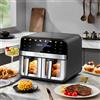 Oyajia Friggitrice ad Aria XL 11.5L a Doppio Cestello con Finestra Visiva, 8 Funzioni di Cottura Preimpostate, Fornello Intelligente Versatile per Cuocere, Arrostire e Riscaldare