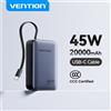 Vention CCC 45W 20000mAh Power Bank Caricatore portatile a ricarica rapida per Xiaomi iPhone Pro Max Samsung Galaxy Batteria 3C Powerbank