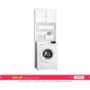 SoBuy BZR165-W Mobile Bagno con Ante e Ripiani, Scaffale WC per Toilette e Lavatrice, Armadio Angusto per Bagno, Bianco