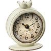 Creative Co-op Orologio da tavolo vintage in peltro con uccellini color crema invecchiato