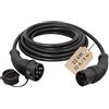 Logilink Harting EVC0101 - Cavo di ricarica per auto elettrica tipo 2, 3 fasi, 32 A, 22 kW, cavo certificato da 5 m, colore: Nero