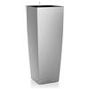 LECHUZA CUBICO Alto Premium 40 argento metallizzato 18238