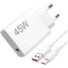 Kryolithm Caricabatterie USB da 45 W per Xiaomi Red-mi Note14 5G /14 Pro/15 Pro/15, Poco X7 X5 X4 X3 F7 F5 M7 M6 C75 C65, caricabatterie rapido per Xiaomi, USB C con cavo di ricarica 6A tipo C da 2 m