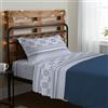 PENSIERI DELICATI Completo Letto 1 Piazza e Mezza, 100% Cotone Caldo e Morbido, Completo Lenzuola 120 x 200 cm, Include Lenzuolo sotto, sopra e 1 Federa, Made in Italy, Norvegia Blu