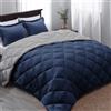 Basic Beyond Set copripiumino per letto queen size, reversibile, per tutte le stagioni, blu navy/grigio, 1 piumino (223,5 x 233,7 cm) e 2 federe (50,8 x 66 cm + 5,1 cm)