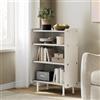Fenge Libreria a 4 Ripiani, Piccolo Scaffale con Pannello Perforato, Mensola Aperta con Ripiani Regolabili, Organizer di Stoccaggio per Soggiorno, Camera da Letto, Ufficio, 61,6×31,2×85,3cm, Blanco