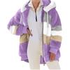 TOFOTL Invernali Felpa Donna Zip E Cappuccio Modal Top da Lavoro da Maglia Giacca in Pile Benetton Felpa Coperta Maglione Natalizio Calcio Maglia Scollo a V Donna 03-Viola L