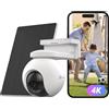 EZVIZ 8MP Telecamera WiFi Senza Fili per Esterni con Pannello Solare da 5W Rilevamento