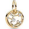 PANDORA Pendente Moments con segno zodiacale del Sagittario placcato in oro 14 k con zirconi cubici trasparenti