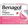 Reckitt benckiser h.(it.) spa Benagol 24 pastiglie gusto Fragola Senza Zucchero (SCAD.04/2027) Caramelle antisettiche per la gola