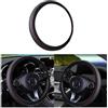 CGEAMDY Coprivolante per Auto, Coprivolante Auto Universale Finta Pelle, Traspirante Antiscivolo, Pelle Microfibra Dimensioni Standard 38 cm, Accessori Auto Interno, Durevole Coprivolante(Nero-Rosso)